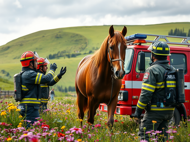 Спасение лошади в Австрии: невероятная операция пожарных 🚒🐴